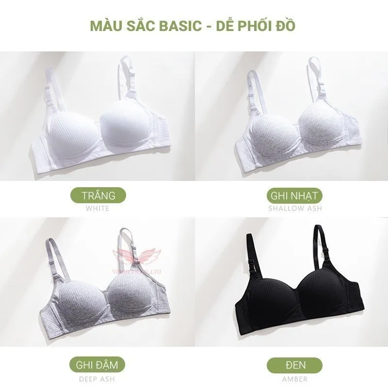 Ảnh Áo ngực không gọng nữ mút mỏng 0.6cm chất cotton kháng khuẩn thoáng khí cao cấp VINGO S211 VNGO 3