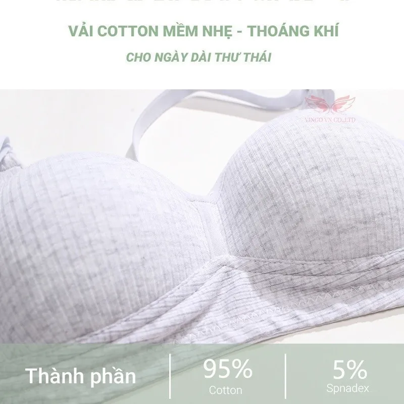 Ảnh Áo ngực không gọng nữ mút mỏng 0.6cm chất cotton kháng khuẩn thoáng khí cao cấp VINGO S211 VNGO 4