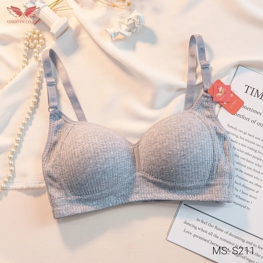 Ảnh Áo ngực mút mỏng không gọng VINGO chất cotton thoáng khí chữ U dáng thể thao tập gym S211 VNGO 3