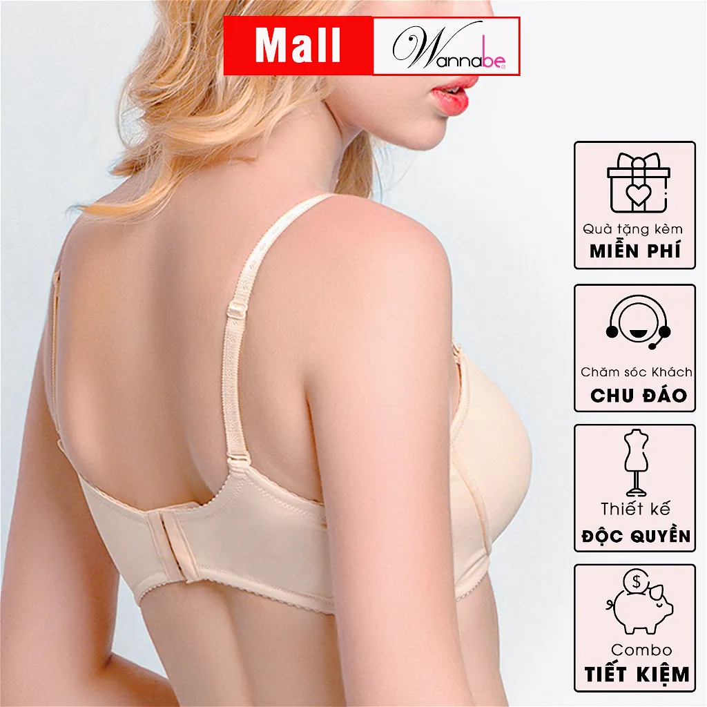 Ảnh Áo ngực mút mỏng WANNABE áo chíp cúp lớn có gọng kiểu basic trơn mút thông thoáng nhẹ mềm xinh AN310 2