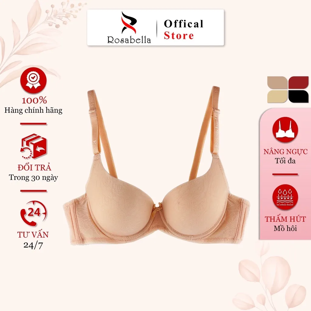 Ảnh Áo Ngực Nữ Có Gọng ROSABELLA Chất Liệu Cao Cấp Lớp Mút Dày Giúp Nâng Đẩy Vòng 1 RW17 2