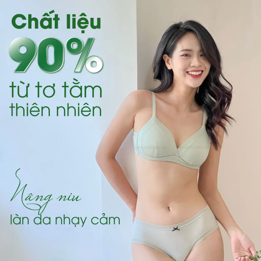Ảnh Áo ngực nữ không gọng đệm mỏng chưa đến 0,5cm cotton tơ tằm êm ái thoáng mát Venus Charm 8005 2