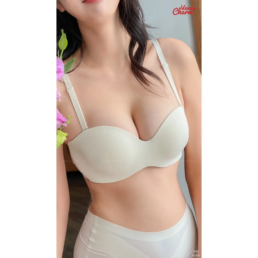 Ảnh Áo ngực nữ không gọng quả ngang chất liệu su đúc đệm dày 2,5m nâng đẩy tạo khe Venus Charm 3