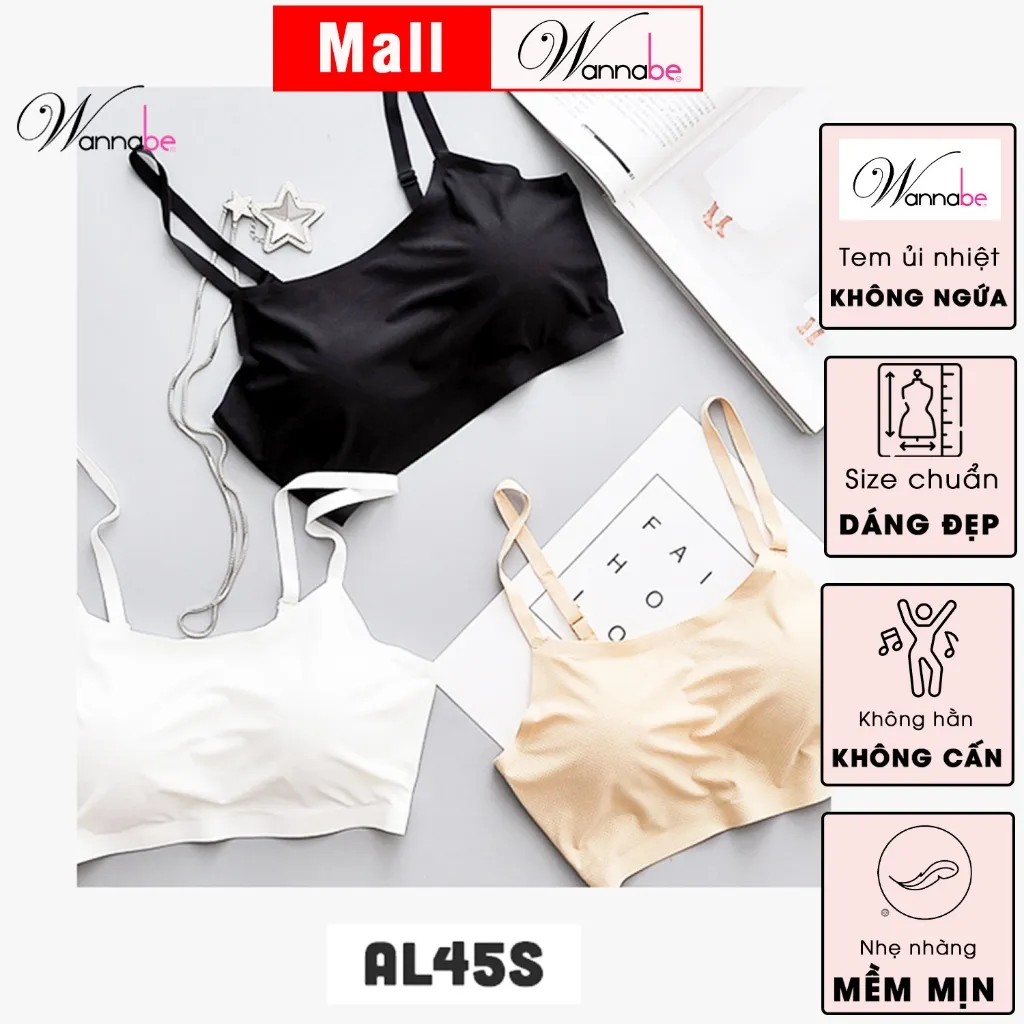 Ảnh Áo ngực nữ không gọng đúc su WANNABE áo lót bra đệm mút mỏng mềm mại thoáng mát tháo rời được AL45S 4