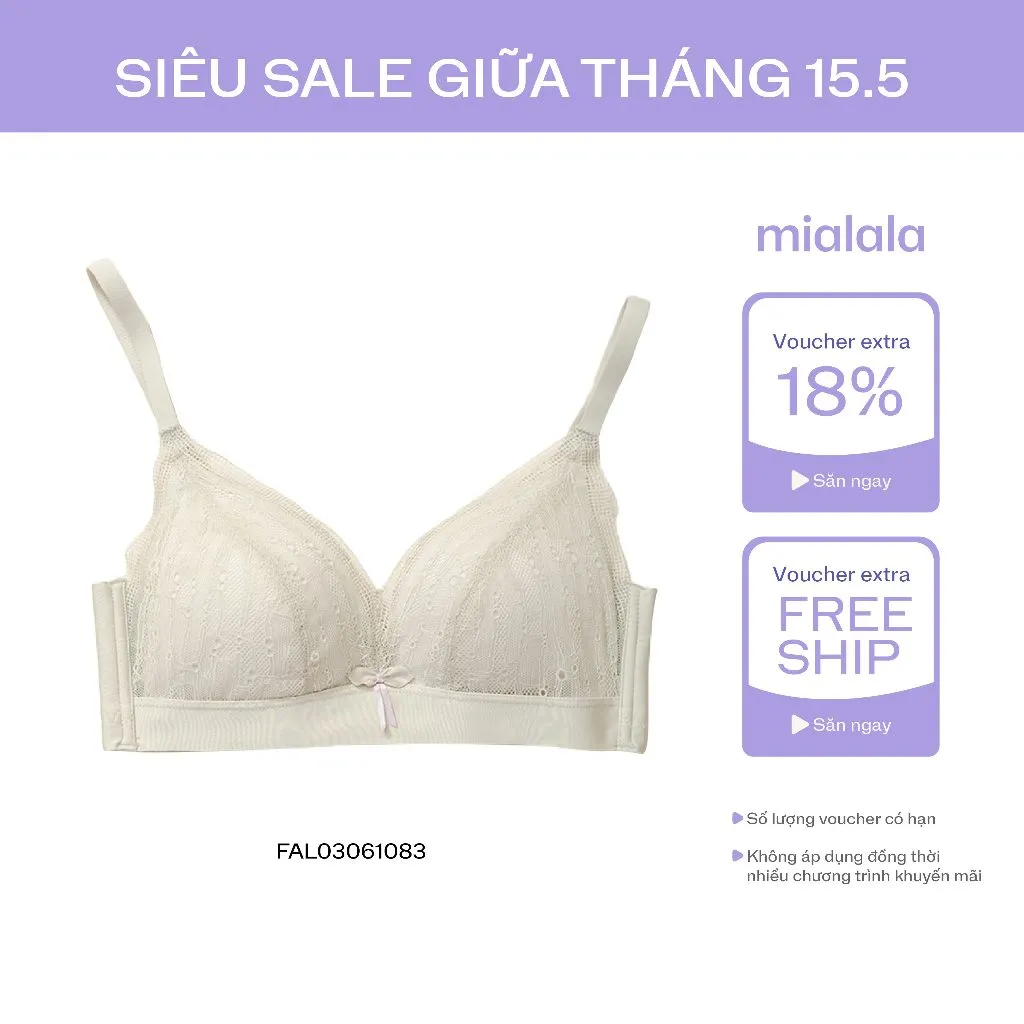Ảnh Áo ngực nữ ren cao cấp không gọng đệm mỏng 1cm MIALALA 1083 NA2121083 1