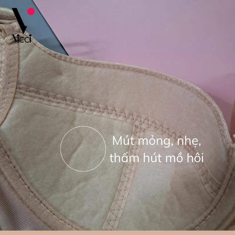 Ảnh Áo ngực nữ Vicci AV.05- AV.06 mỏng, nhẹ, có gọng ôm ngực màu Da 4