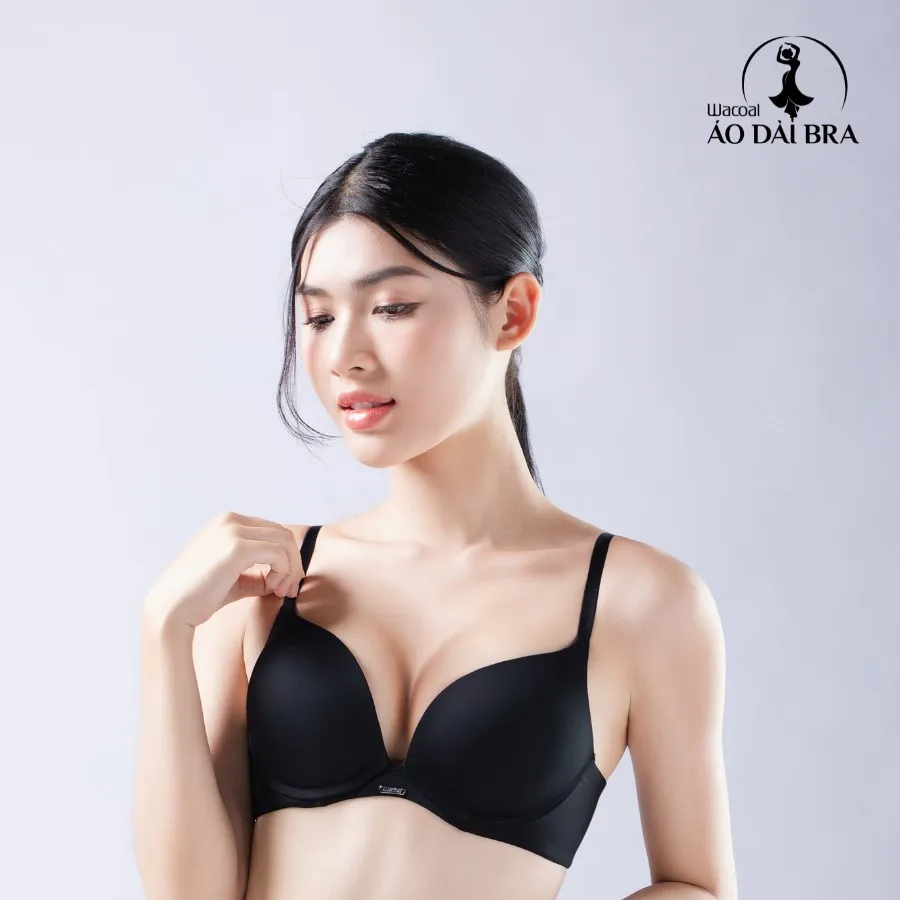 Ảnh Áo ngực nữ Wacoal mút dày 3cm nâng ngực có gọng chống tuột, Áo lót trơn dây vai cố định - IIB5395 3