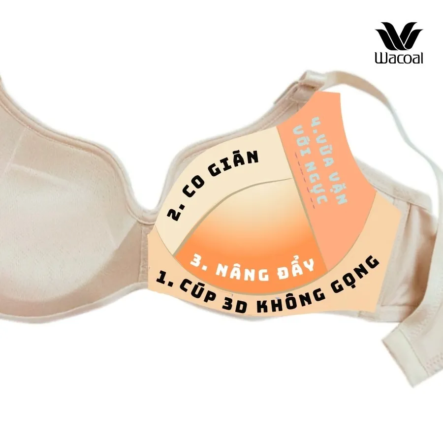 Ảnh Áo ngực nữ Wacoal Super Fit không gọng nâng ngực che mỡ lưng, Áo lót dây liền 4 mắc cài chống tuột - IWB3E12 4