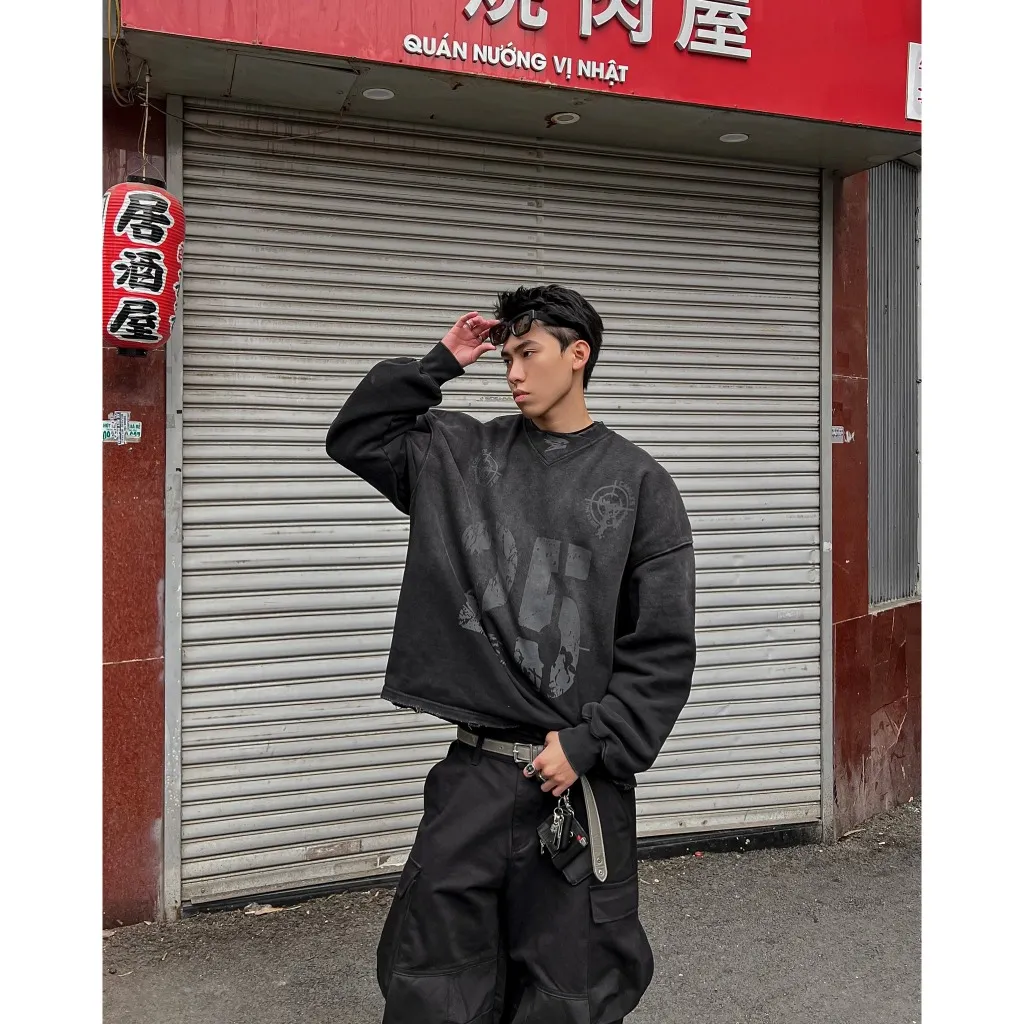 Ảnh Áo Nỉ Candles Rebels Number Oversized Unisex 4