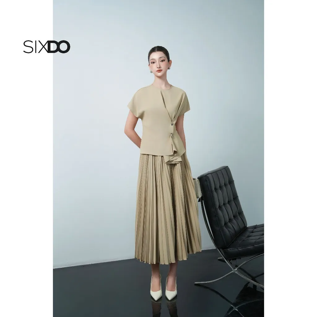 Ảnh Áo nữ cổ tròn tay ngắn SIXDO (Woven Blouse) 4