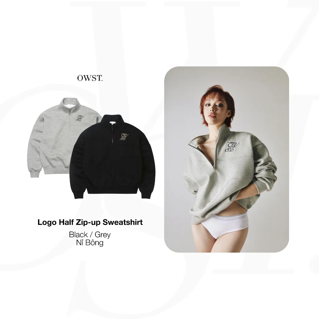 Ảnh Áo Oh Wonder Studio Logo Half Zip-up Sweatshirt 1