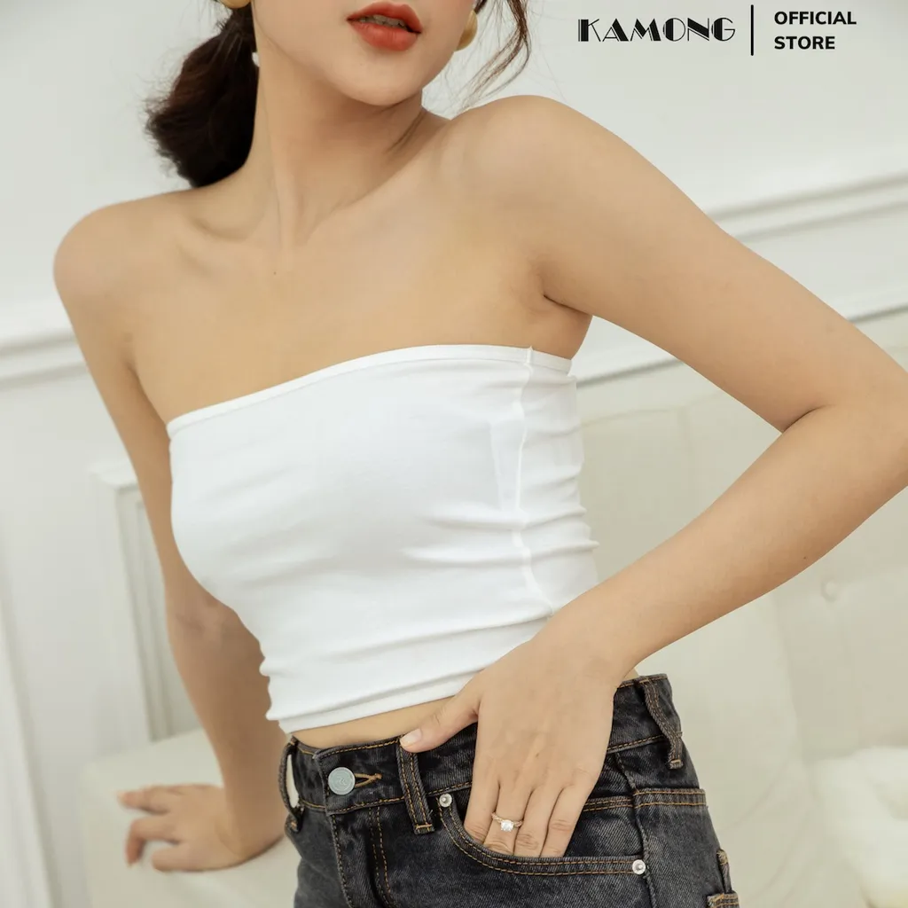 Ảnh Áo ống quây ngực KAMONG không mút chất liệu thun cotton 100% co dãn nhiều màu, nhiều size A143 3