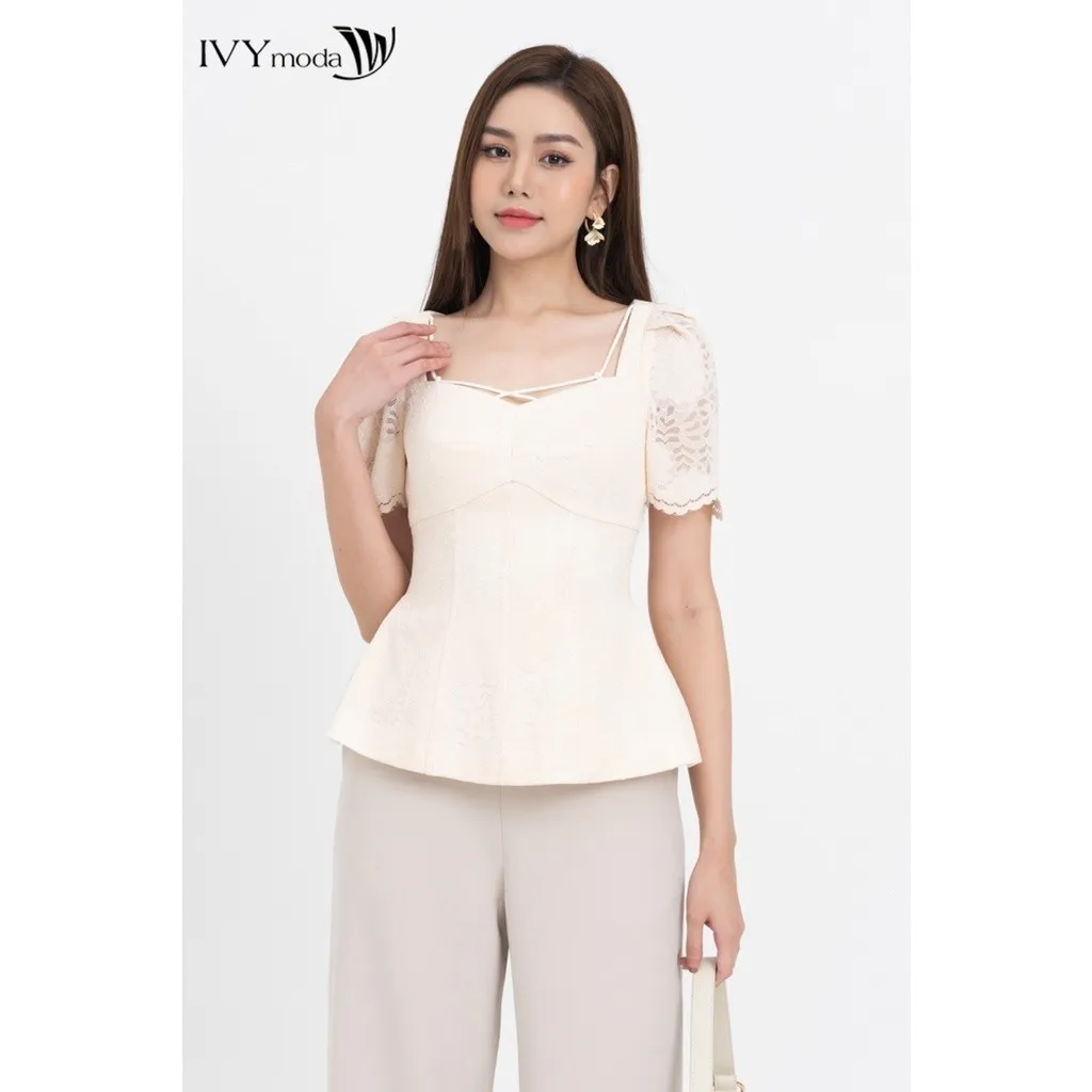 Ảnh Áo peplum phối ren nữ IVY moda MS 16M8305 1