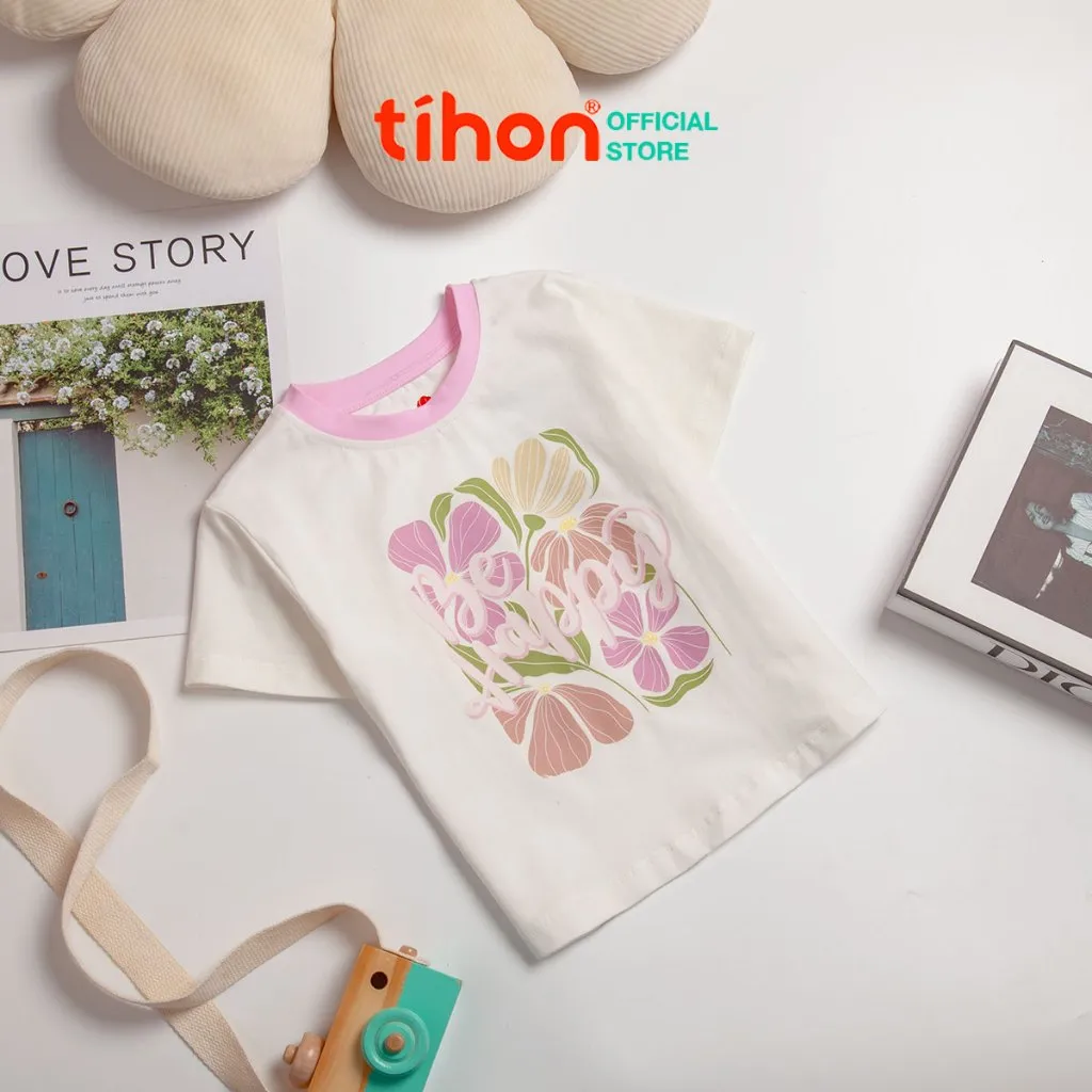 Ảnh Áo phông bé gái TIHON cao cấp chất liệu cotton cho bé từ 11kg - 44kg ACT0780685 1