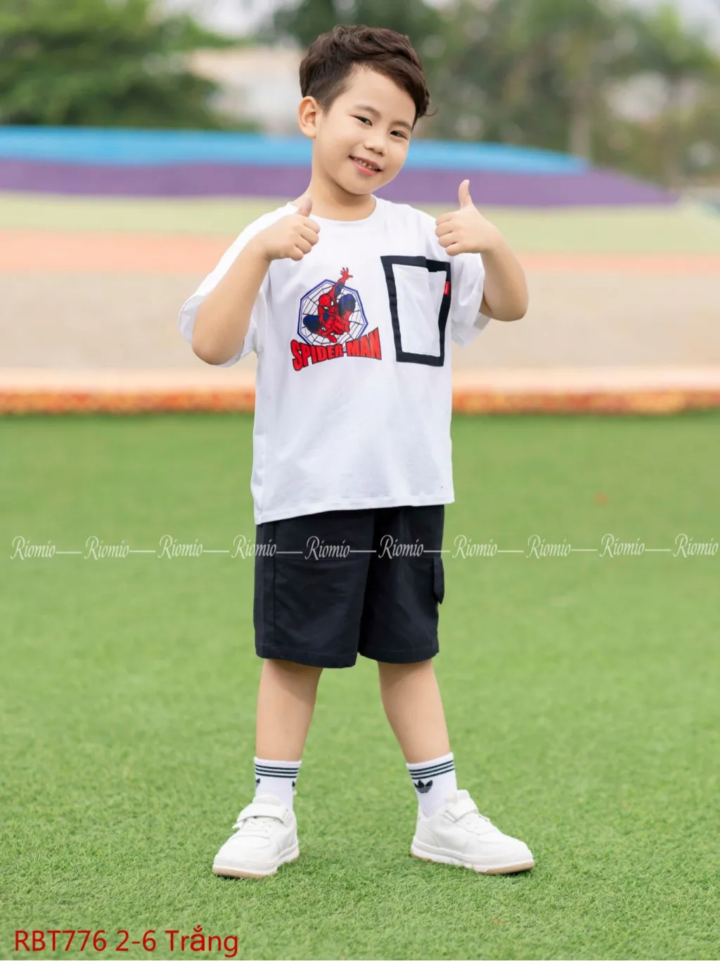Ảnh Áo phông bé trai Spider Man RIOMIO size 13-27kg, 100% cotton mềm mát co giãn cho bé RAT1211 1