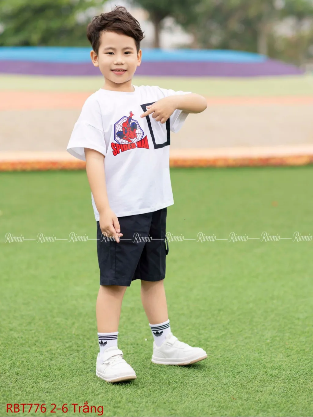 Ảnh Áo phông bé trai Spider Man RIOMIO size 13-27kg, 100% cotton mềm mát co giãn cho bé RAT1211 2