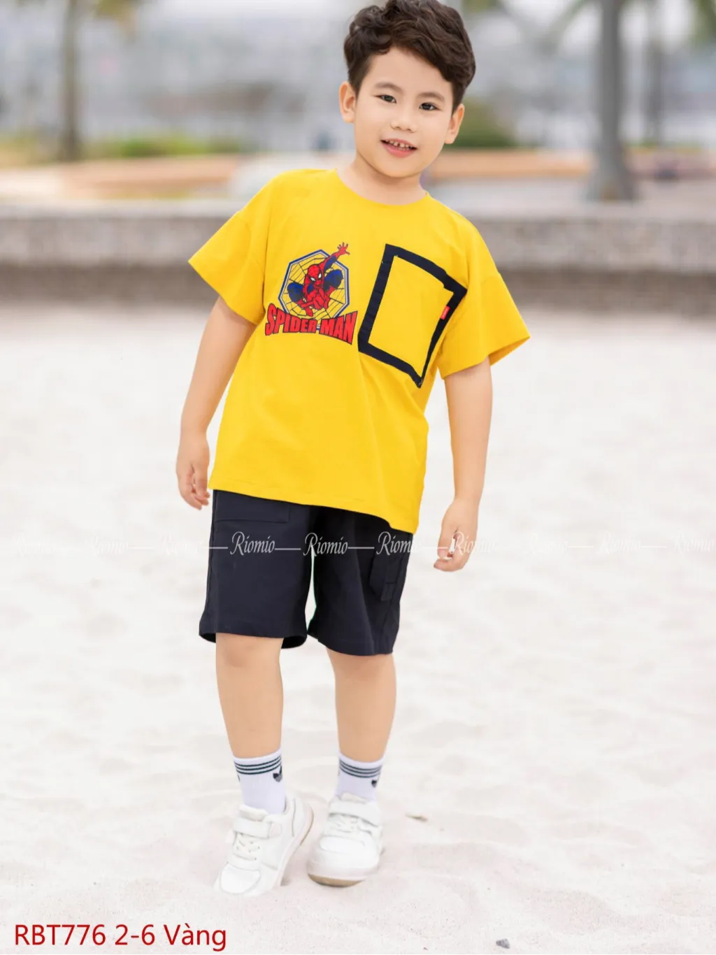 Ảnh Áo phông bé trai Spider Man RIOMIO size 13-27kg, 100% cotton mềm mát co giãn cho bé RAT1211 3