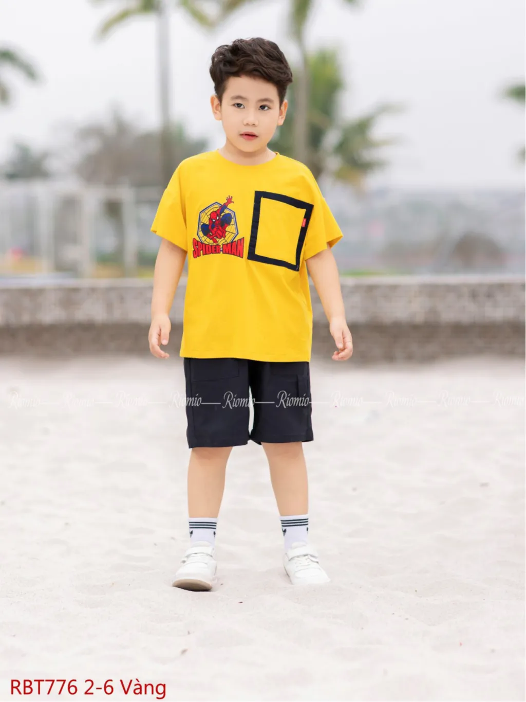 Ảnh Áo phông bé trai Spider Man RIOMIO size 13-27kg, 100% cotton mềm mát co giãn cho bé RAT1211 4