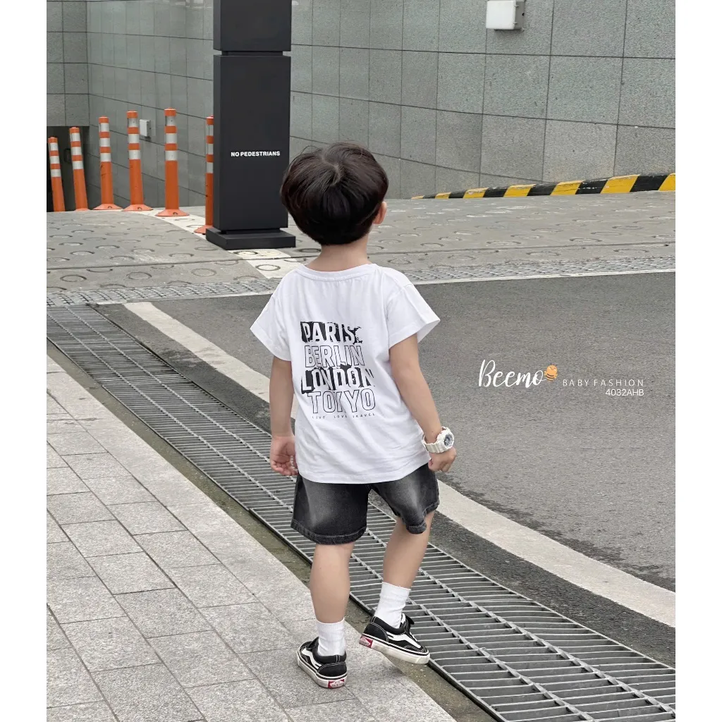 Ảnh Áo phông cộc tay Beemo cổ tròn in chữ vải cotton mềm mại mặc mùa hè cho bé 9-24kg 4032AHB 4