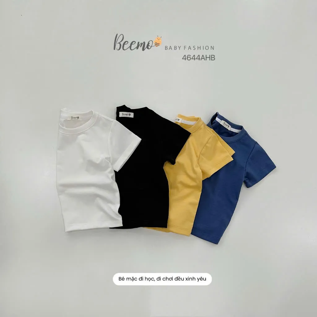 Ảnh Áo phông cộc tay Beemo trơn vải cotton 4C mềm mại mặc mùa hè cho bé 9-24kg 4644AHB 4