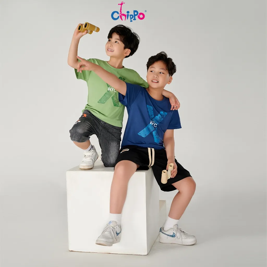 Ảnh Áo phông cộc tay cho bé trai CHIPPO chất liệu cotton thoáng mát cho bé 3 tuổi đên 10 tuổi (13-34Kg) 1