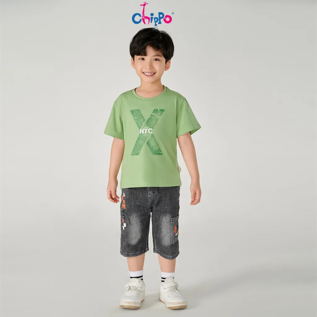 Ảnh Áo phông cộc tay cho bé trai CHIPPO chất liệu cotton thoáng mát cho bé 3 tuổi đên 10 tuổi (13-34Kg) 3
