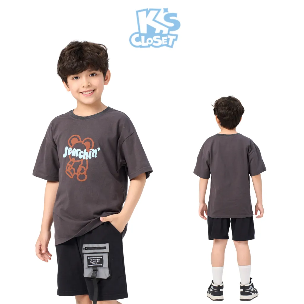 Ảnh Áo Phông Cộc Tay K'S CLOSET Chất Liệu Vải Cotton Cho Bé Trai (2-14 tuổi) từ 10kg-55kg E001FIS 2