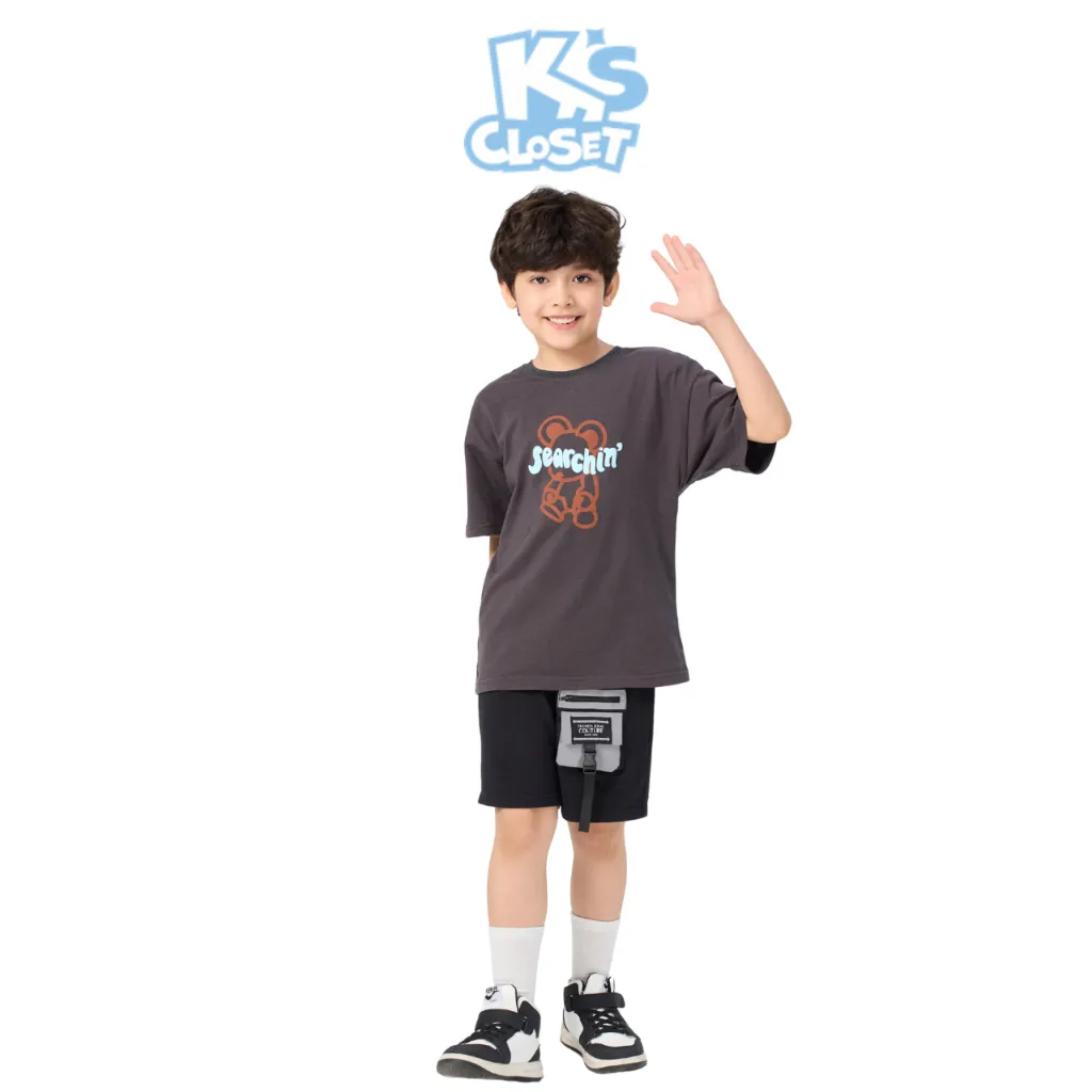 Ảnh Áo Phông Cộc Tay K'S CLOSET Chất Liệu Vải Cotton Cho Bé Trai (2-14 tuổi) từ 10kg-55kg E001FIS 3