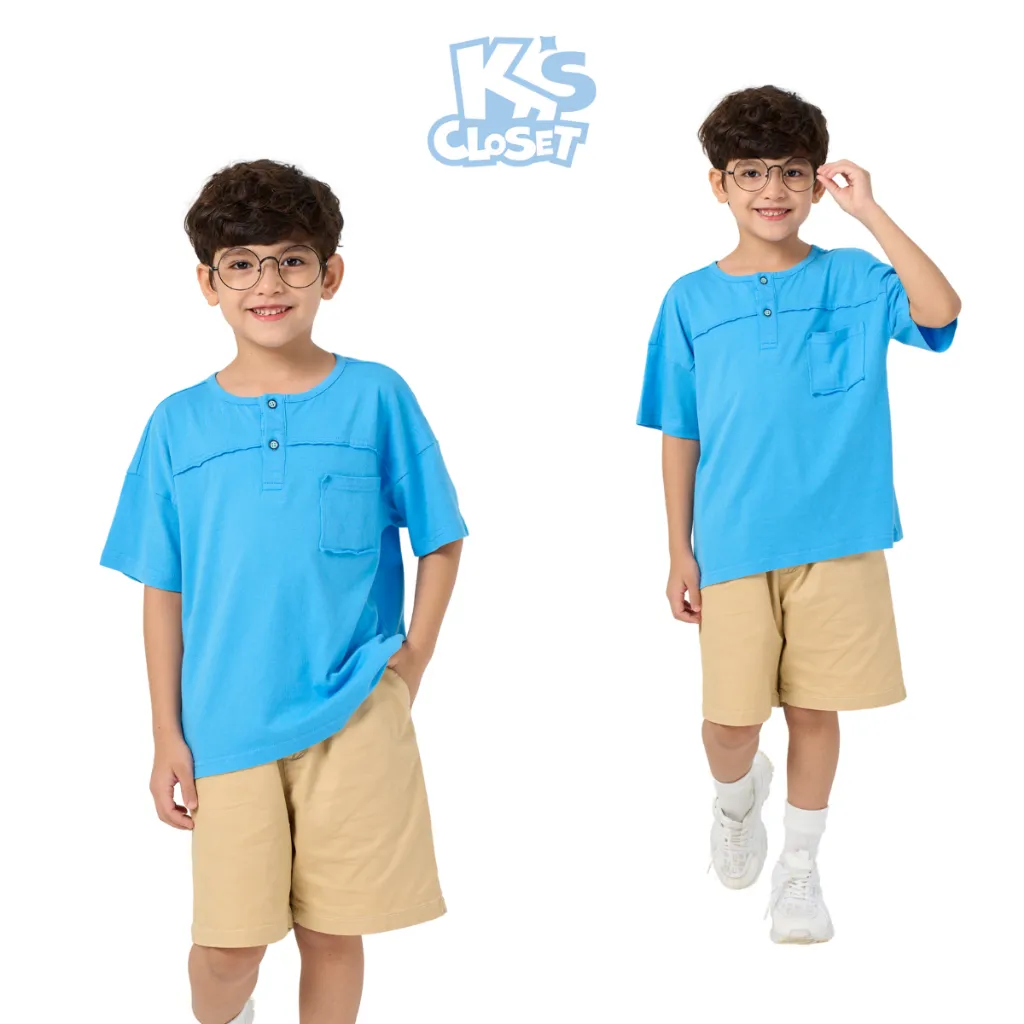 Ảnh Áo Phông Cộc Tay K'S CLOSET Chất Liệu Cotton, Có Túi Áo Cho Bé Trai Từ 10-55kg (2-14 Tuổi) KT205FOS 2