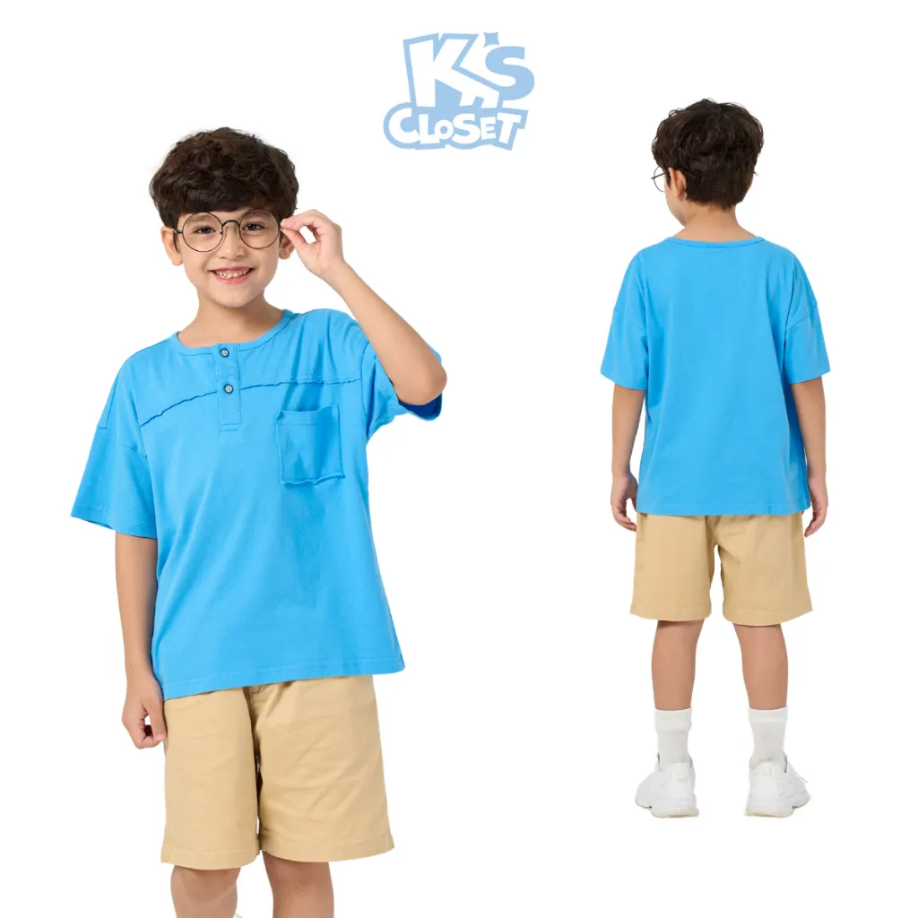 Ảnh Áo Phông Cộc Tay K'S CLOSET Chất Liệu Cotton, Có Túi Áo Cho Bé Trai Từ 10-55kg (2-14 Tuổi) KT205FOS 3