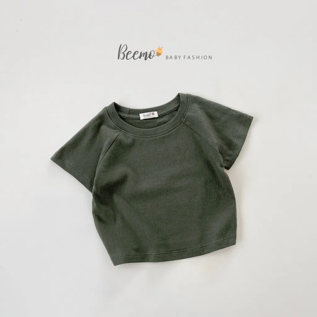 Ảnh Áo phông cộc tay trơn cho bé trai, gái Beemo, Chất liệu cotton, dáng khỏe khoắn phối đồ cực dễ B126 2