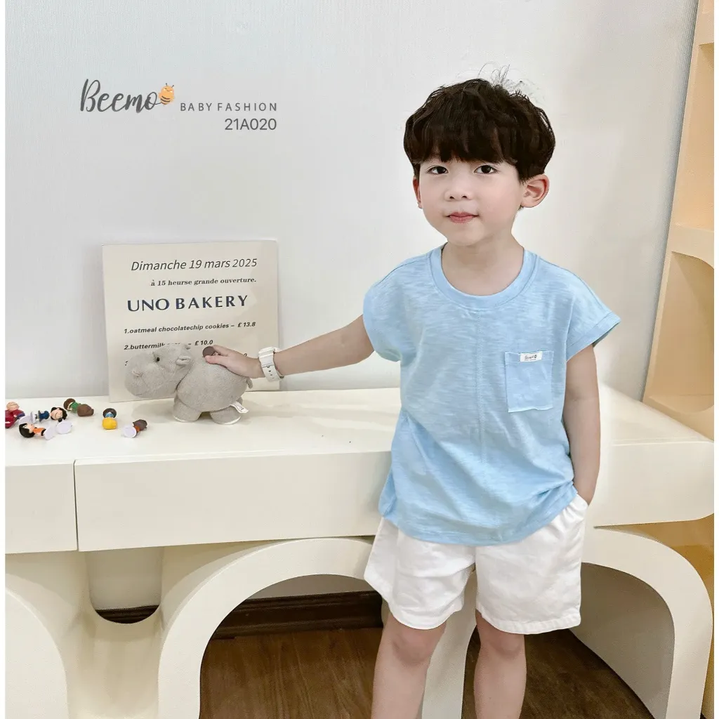Ảnh Áo phông cotton ba lỗ Beemo cho bé trai, bé gái kiểu dáng tanktop Hàn Quốc - 21A020 3