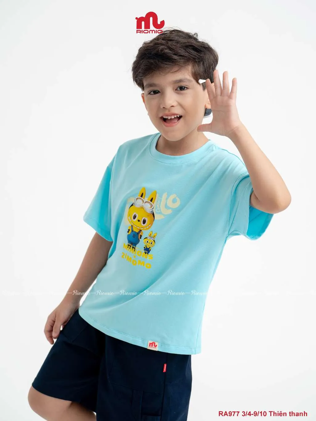Ảnh Áo phông hot trend cho bé Riomio chất cotton thoáng mát, hình in trendy-RA977 4