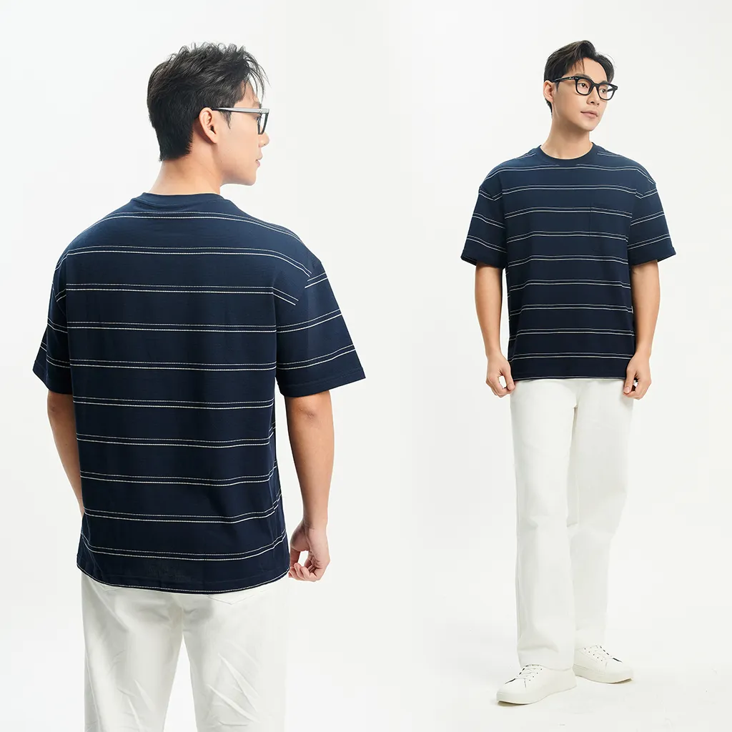 Ảnh Áo Phông Kẻ Nam KRIK  Form Classic Chất Liệu Cotton Thiết kế Túi Trước Ngực Tạo Điểm Nhấn AP1339 3