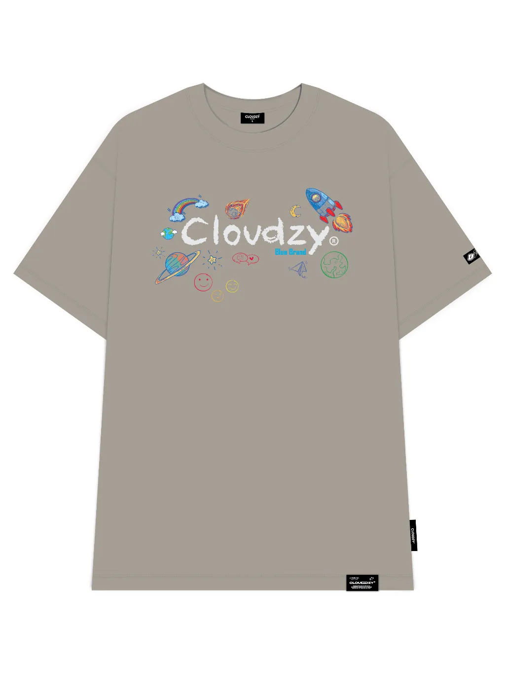 Ảnh Áo phông local brand nam nữ unisex tay lỡ thun form rộng teen cổ tròn oversize cotton CLOUDZY CRAYON 2