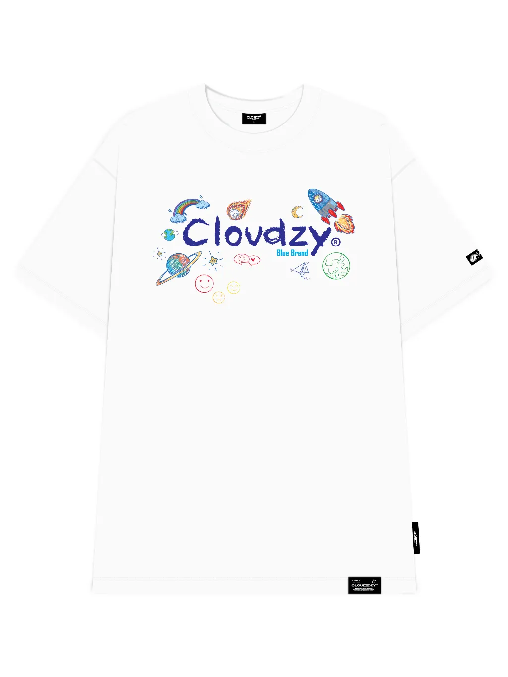 Ảnh Áo phông local brand nam nữ unisex tay lỡ thun form rộng teen cổ tròn oversize cotton CLOUDZY CRAYON 3