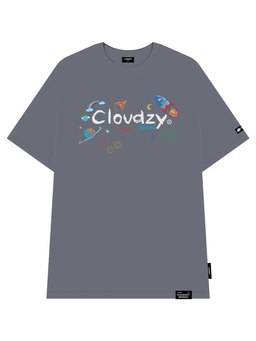 Ảnh Áo phông local brand nam nữ unisex tay lỡ thun form rộng teen cổ tròn oversize cotton CLOUDZY CRAYON 4