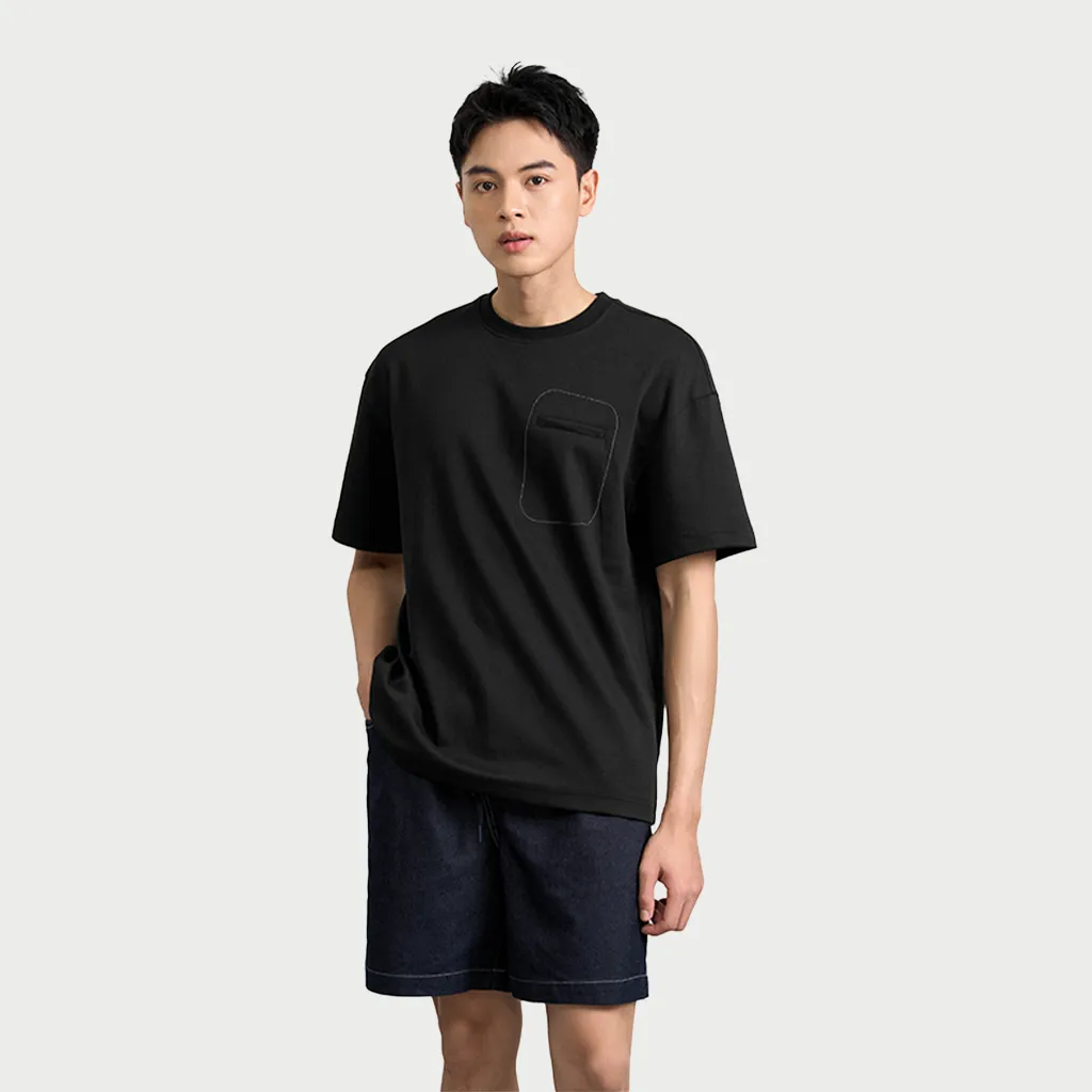 Ảnh Áo Phông Nam KRIK Form Classic Túi Cơi Thêu Chỉ Độc Đáo Chất Vải Dệt Jacquard Cá Tính AP1329 4