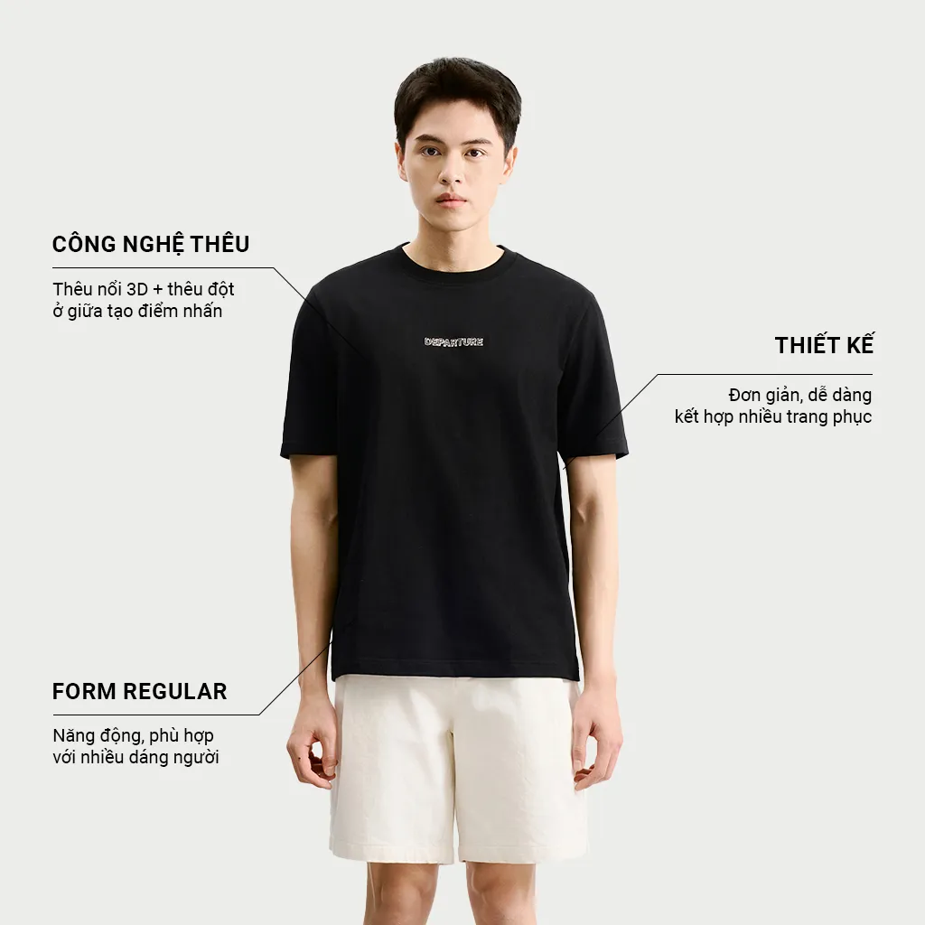 Ảnh Áo Phông Nam KRIK Form Regular Chất Liệu Cotton Mềm Mại Thêu Nổi 3D Tinh Tế Dễ Phối Đồ AP1357 1