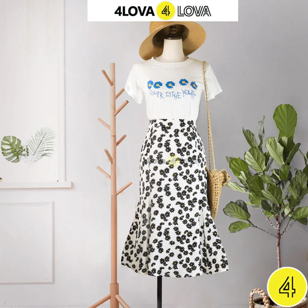 Ảnh Áo phông nữ 4LOVA cộc tay cúc họa mi phong cách Hàn Quốc 2