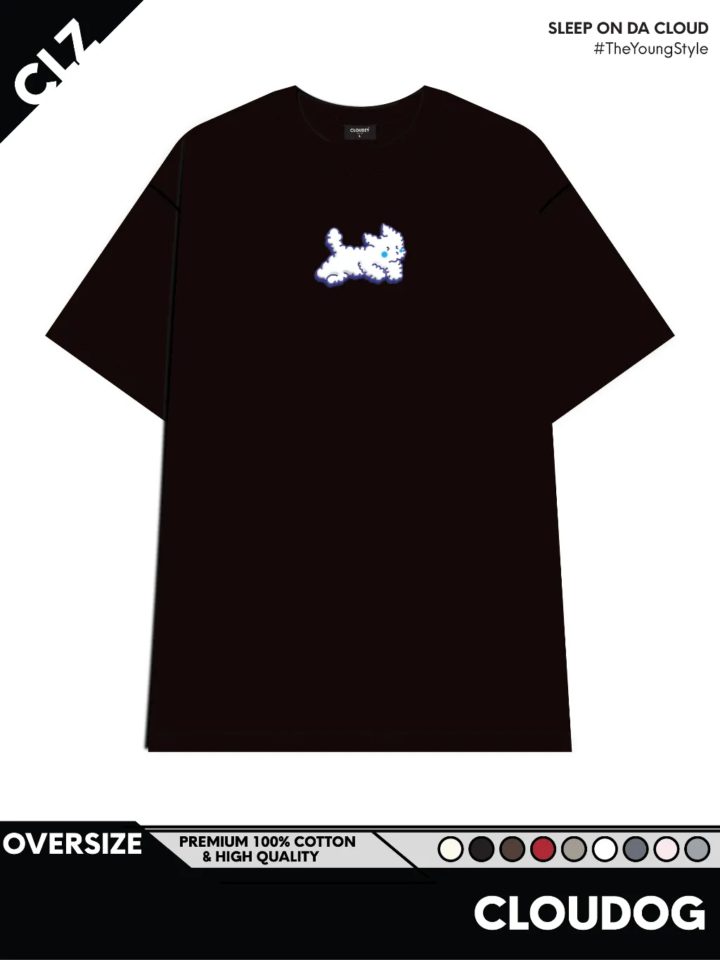 Ảnh Áo phông nữ nam local brand unisex tay lỡ thun form rộng teen cổ tròn oversize CLOUDZY CLOUDOG 1
