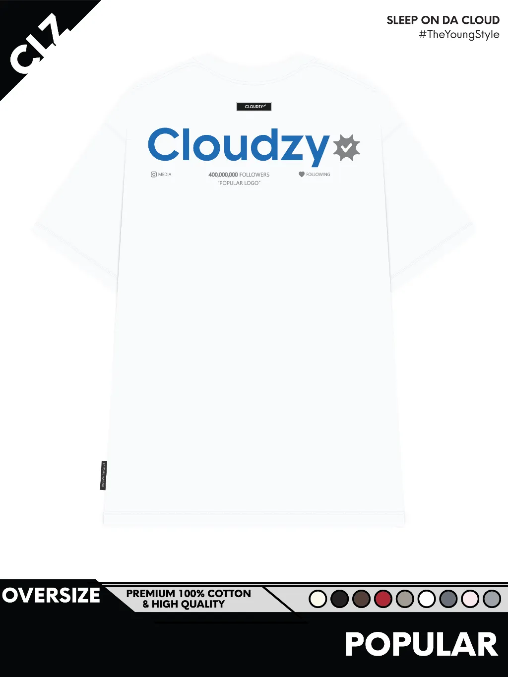 Ảnh Áo phông nữ nam unisex tay lỡ thun form rộng local brand teen cổ tròn oversize CLOUDZY POPULAR 1