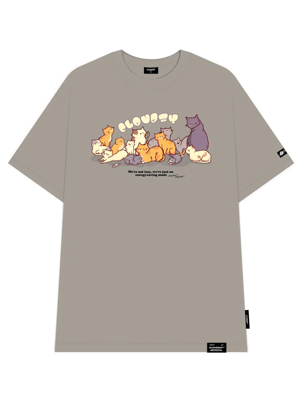 Ảnh Áo phông nữ unisex tay lỡ thun nam basic form rộng Cloudzy local brand teen cổ tròn oversize MEOW 3