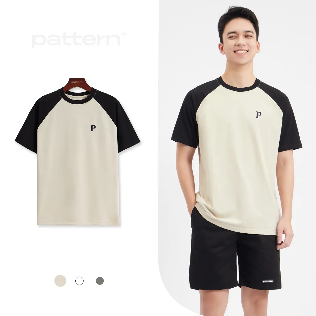 Ảnh Áo Phông Raglan Cotton Thêu "P" Phối Tay PATTERN PA047 2