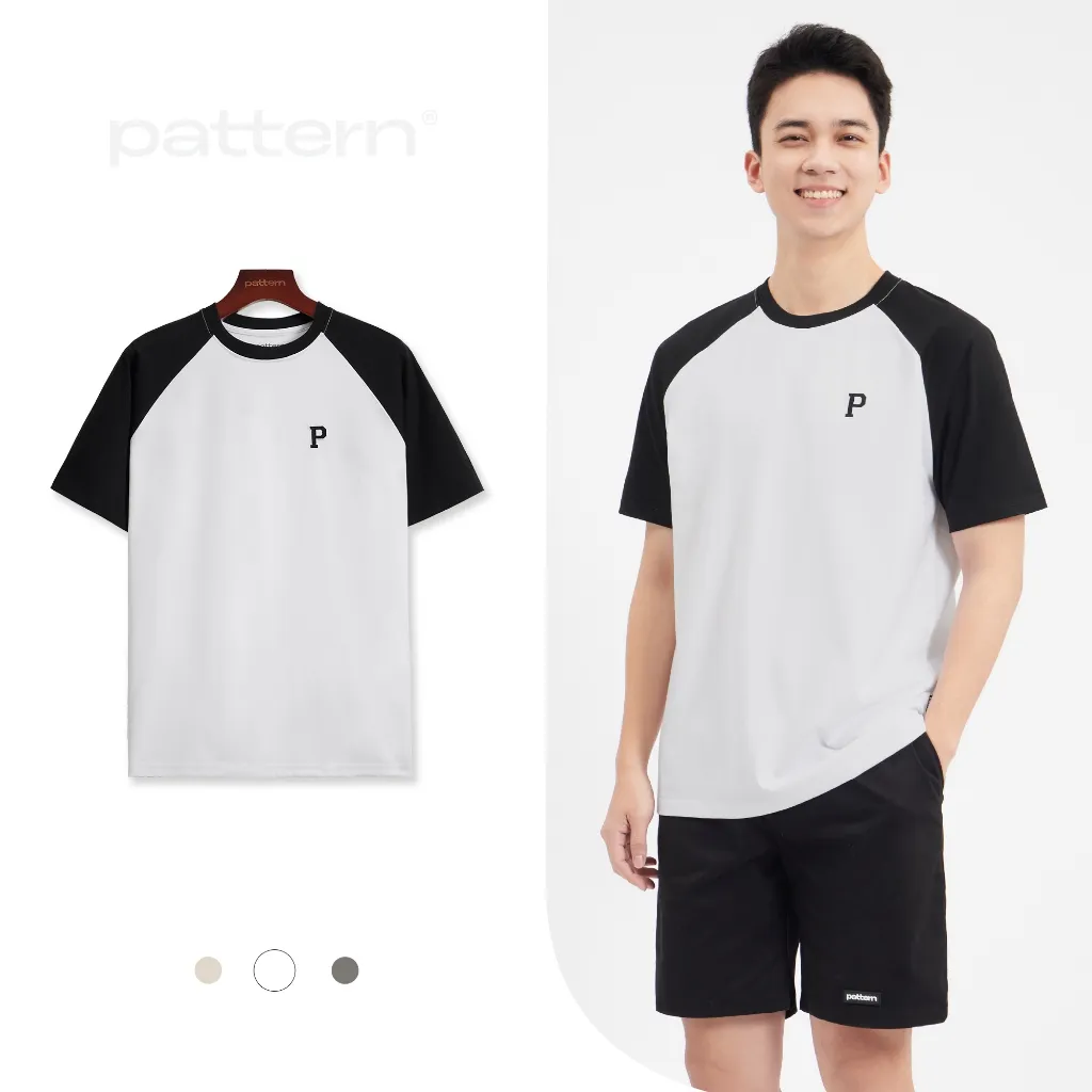 Ảnh Áo Phông Raglan Cotton Thêu "P" Phối Tay PATTERN PA047 3