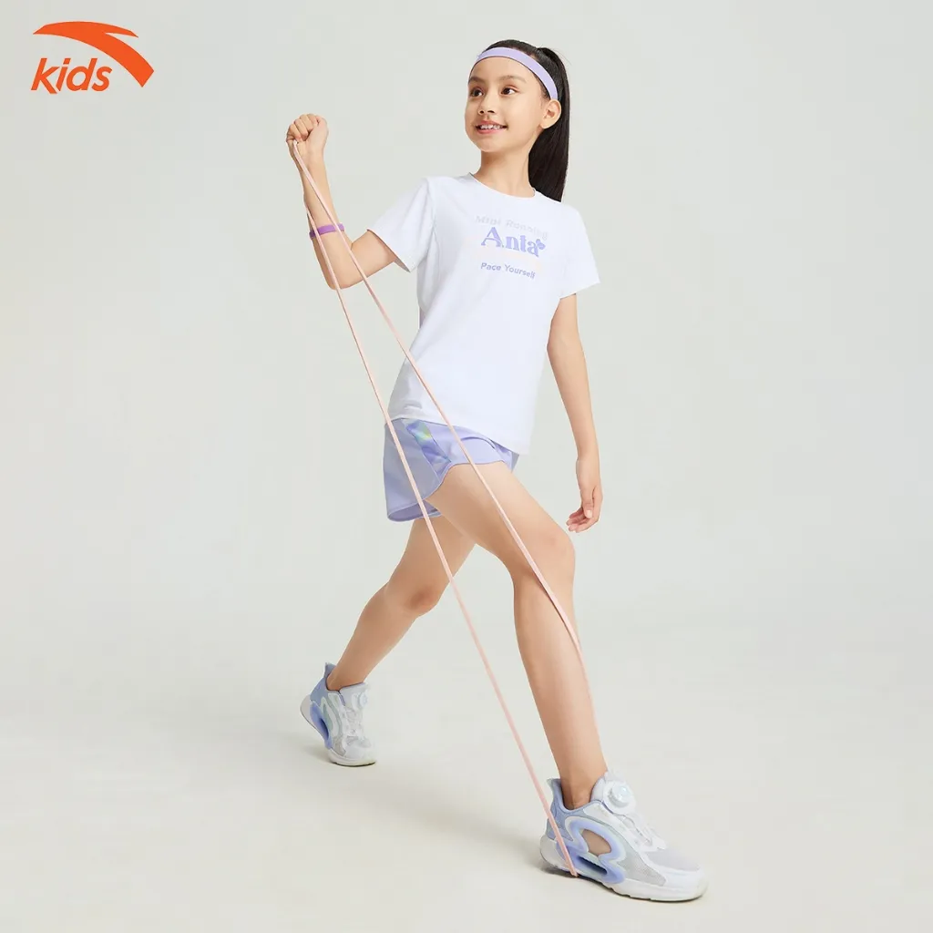 Ảnh Áo Phông Thể Thao Bé Gái Anta Kids Running co giãn 4 chiều 3624B5110 2