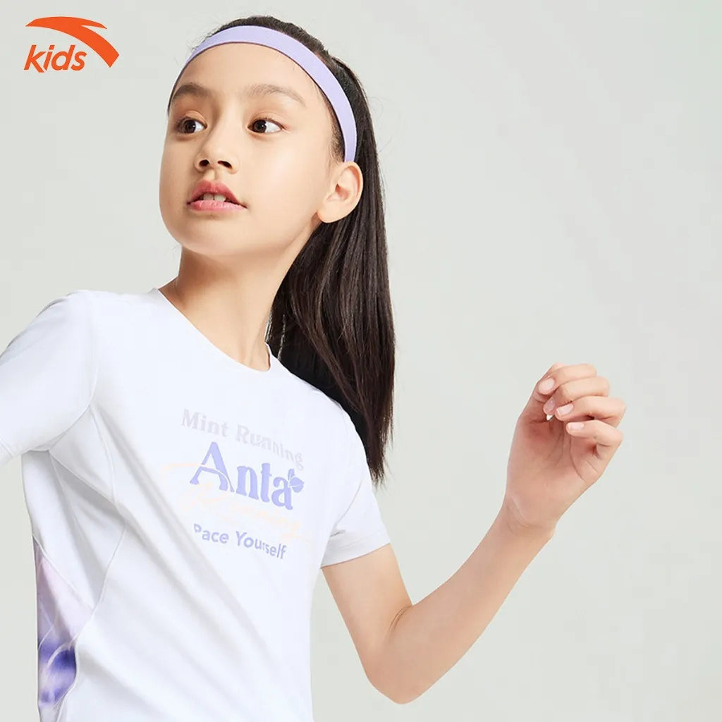 Ảnh Áo Phông Thể Thao Bé Gái Anta Kids Running co giãn 4 chiều 3624B5110 4