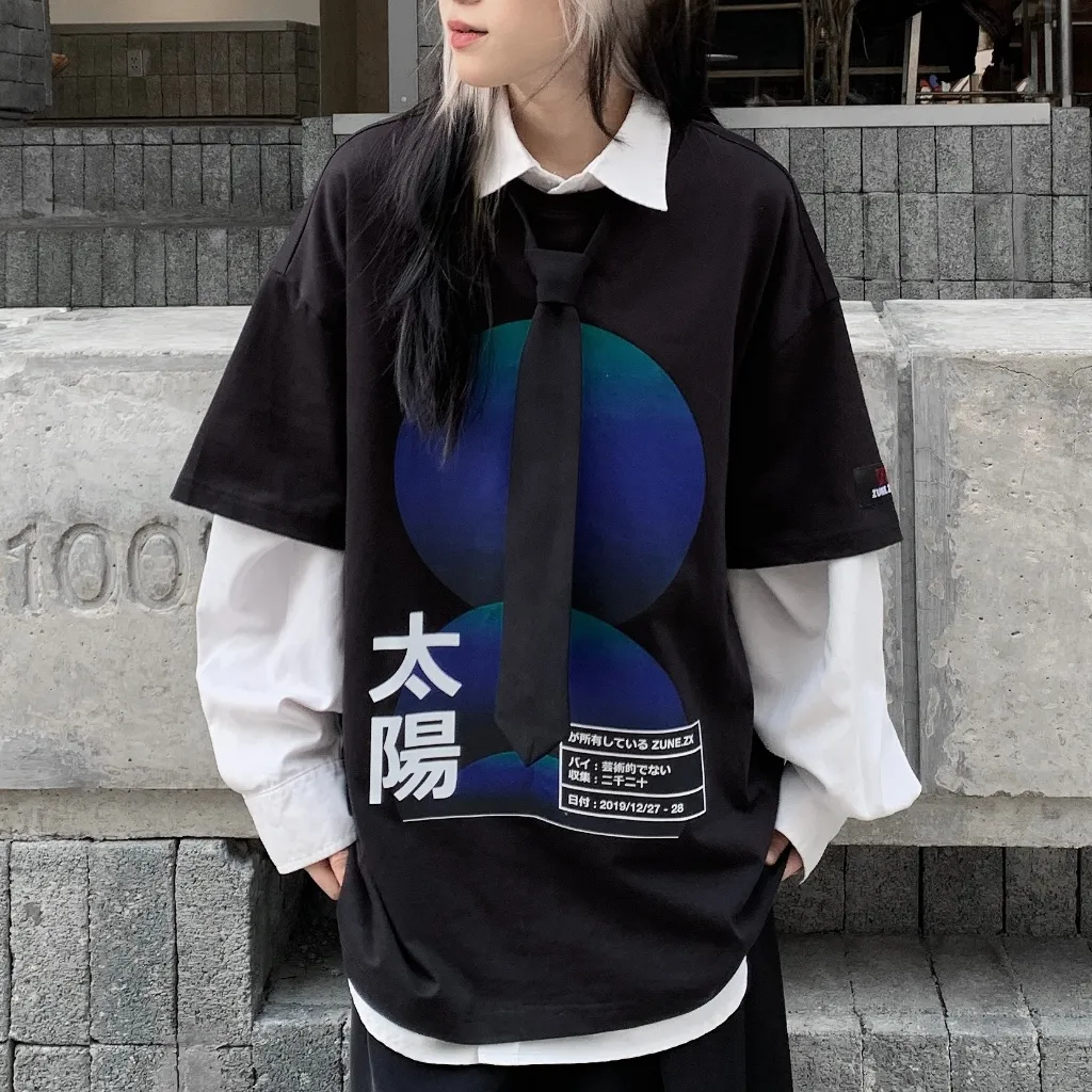 Ảnh Áo phông Unisex Zune.zx, ngắn tay in họa tiết Nhật Bản, DARK SUN TEE 2
