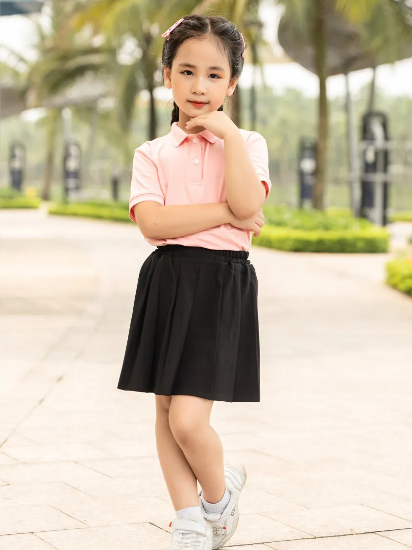 Ảnh Áo polo bé gái RIOMIO size 21-42kg tay ngắn cổ bẻ cho bé đi học RA506 4