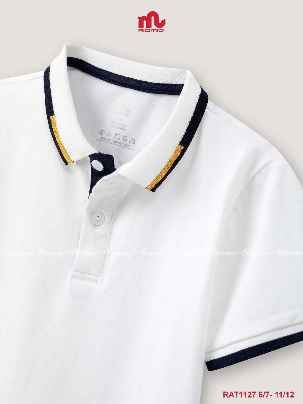 Ảnh Áo polo bé trai Riomio áo có cổ cho bé chất liệu cotton, phối tay năng động RAT1127 1